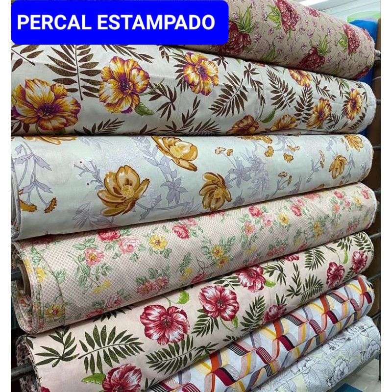 TECIDO PERCAL DE LENÇOL MICROFIBRA ESTAMPAS NOVAS 100% POLIÉSTER 1m x 2 ...