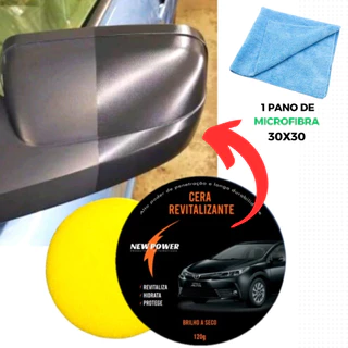 Cera Revitalizante para Plástico, couro, para-choque + Pano de Microfibra Envio expresso