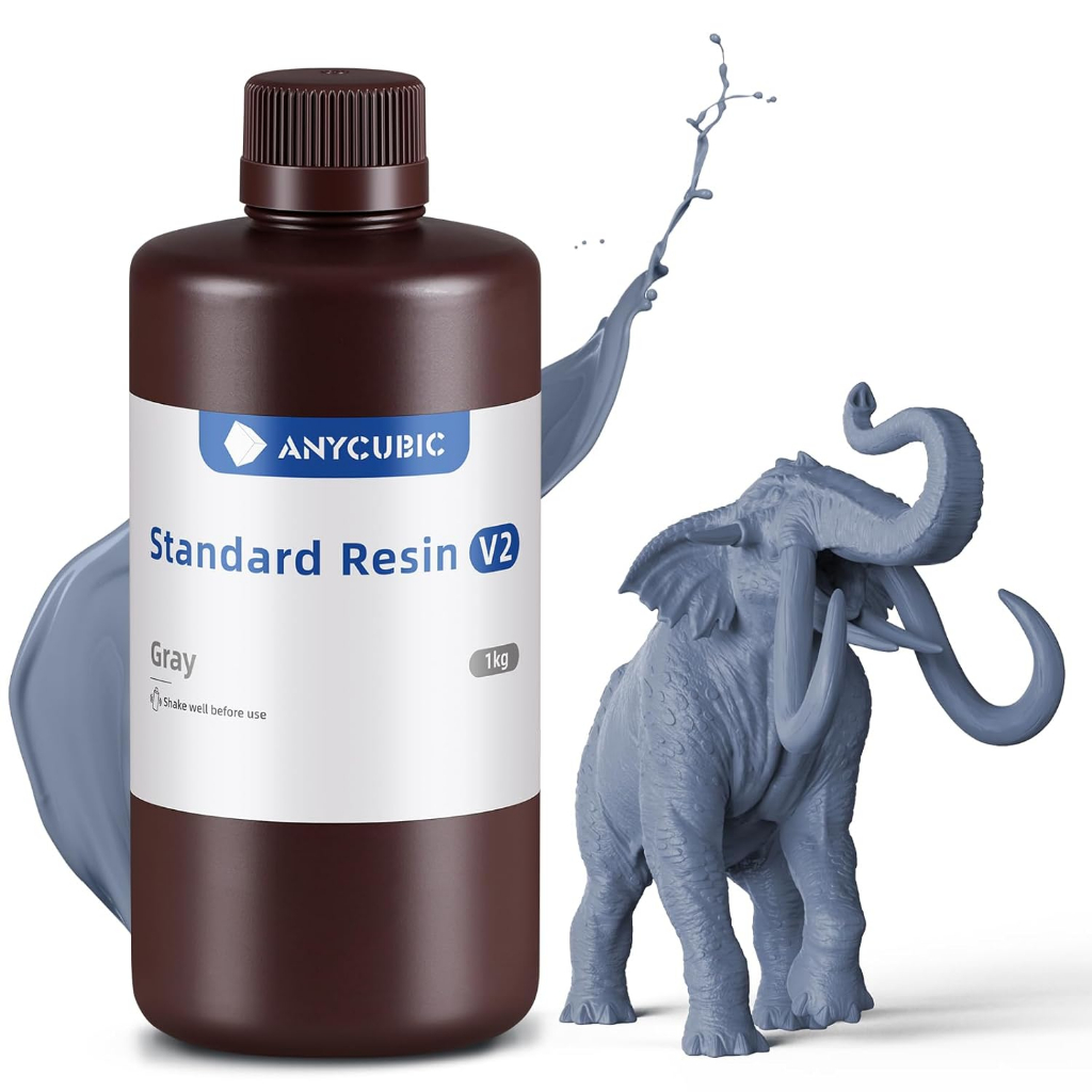 Resina origina anycubic uv para impressora 3d standart v2 cor cinza 1lt