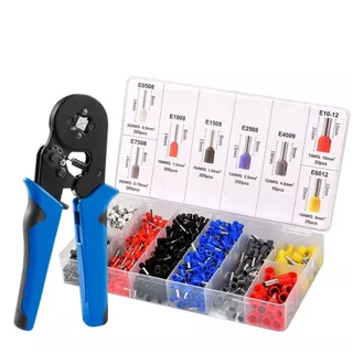 Kit Terminais Tubulares Ilhós 1200 peças Isolados + Caixa