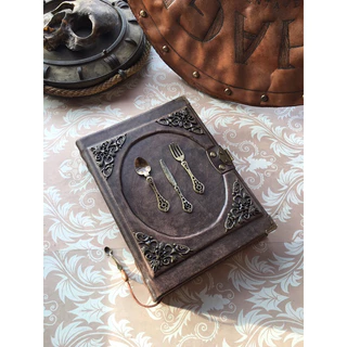 Grimório Sketchbook Receitas A5 200 Folhas - Livro de Receitas C/ Nome ou Frase na lombada