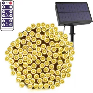 Cordao De 100 Leds Solar 10M USO EXTERNO Promoção Natal Externo Fixo E 8 Funções Prova D'água Cordão Luzes