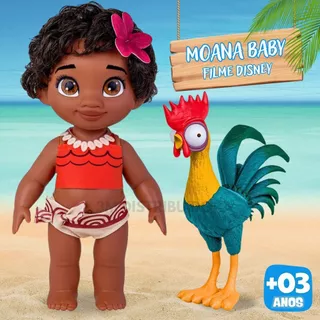 Boneca Moana E Galo Hei Hei Kit Filme Moana Completo Disney Faz De Conta Coleção - Cotiplás