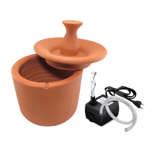 fonte de água para gatos bebedouro gato grande de barro cerâmica artesanal 3litros com bomba