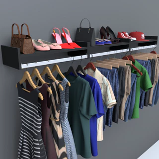kit 3 Cabideiro de parede Arara de Roupas Quarto, closet