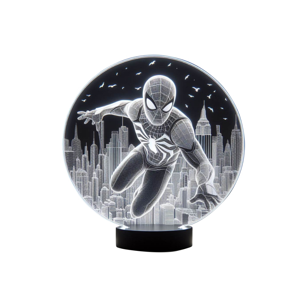 Luminária Led 3d Acrílico Homem Aranha Spider Man Marvel | Shopee