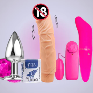 Kit Sex Shop Pinto Penis de Borracha Vibrador + Vibrador Feminino Golfinho + Plug Anal + Virador Bullet + Bolinha Excitante La Loba