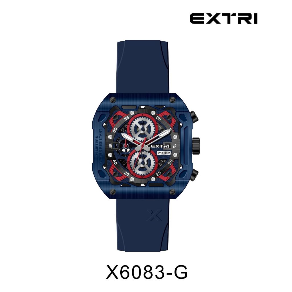 RELÓGIO EXTRI DE PULSO MASCULINO QUADRADO 30 ATM A PROVA D'ÁGUA