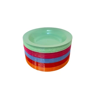 Kit 30 Pratos Fundos Redondos de Plástico Para Refeições - 10,20,30 unidades