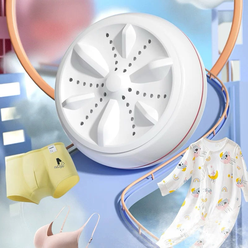 Mini Máquina De Lavar Portátil Ultrassônica Lavanderia Branco USB - Envio Imediato