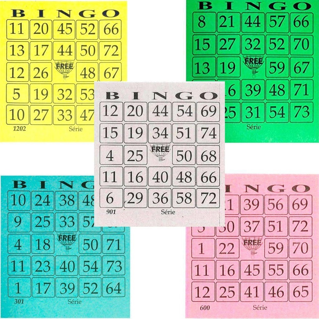 Cartela De Bingo Free Todas as Cores