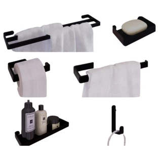 Kit de acessórios para Banheiro 6 peças com Porta Toalha Duplo Miamil
