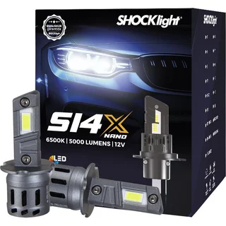 Par Lâmpada Super Led Farol S14x Headlight Nano Shocklight - Automotivo Carro 6500k 5000lumens 22w