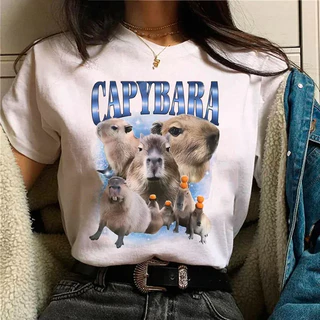 Camiseta T-Shirt Básica Meme Capivara Capybara Club Capy Fofo Camisa Unissex