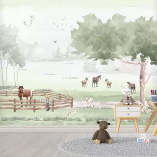 Papel de Parede Adesivo Autocolante Cavalo Infantil Menino
