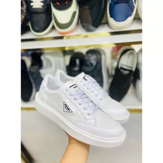 Tênis Prada Downtown Couro Legítimo Masculino Tendência Premium
