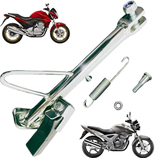 Cavalete Pezinho Lateral Cromado Cbx Twister Cb 300 Completo + MOLA + PARAFUSO