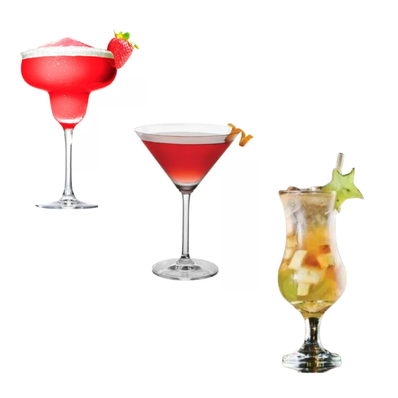 Kit 6 Taças Margarita + Martini + Coquetel Drink Vidro Nadir
