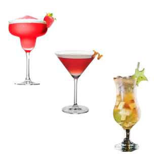 Kit 6 Taças Margarita + Martini + Coquetel Drink Vidro Nadir