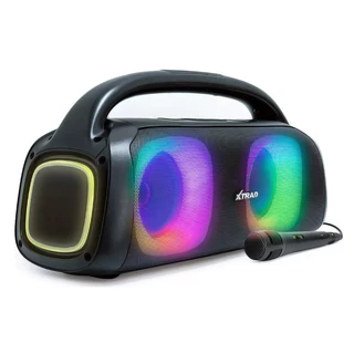 Caixa De Som Multimídia Portátil Bluetooth 300w C/ Microfone Led RGB