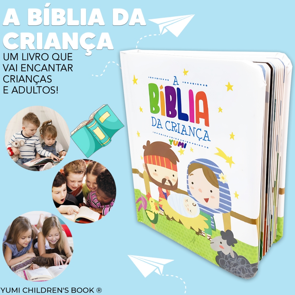 A Bíblia da Criança Capa Dura 0 a 8 anos Livro Infantil Histórias da ...
