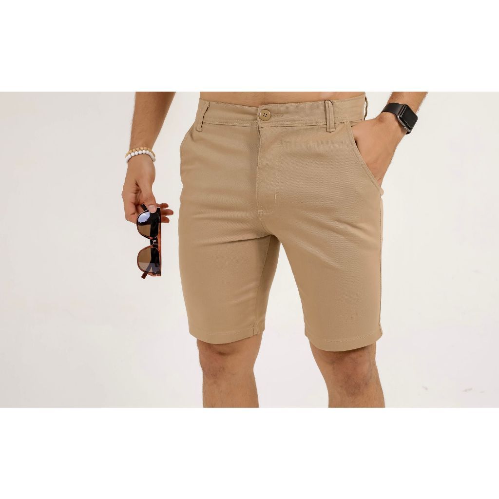Bermuda Masculina Social Sarja Com Lycra Short Jeans Diversas Cores, RVT