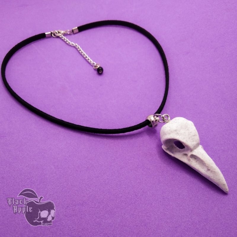 Colar Crânio de Corvo Gótico Alternativo Rock Halloween