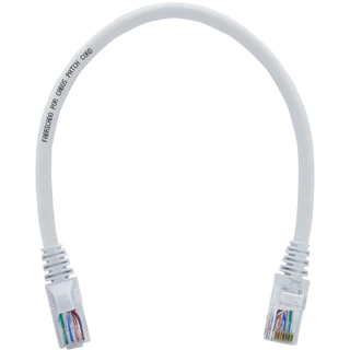 Cabo de Rede Patch Cord 100% Cobre 24AWG Branco 20 Cm Cat6