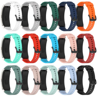 Pulseira de Silicone Para SmartWatch 16mm B57 B3 B6 B7 Huawei Band 7 Fecho Preto