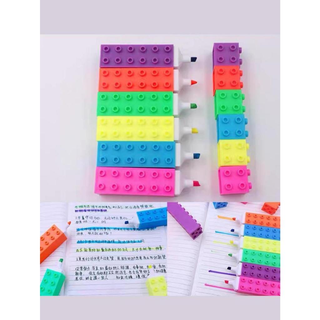 6 Peças /cores mini marca texto LEGO fluorescente de blocos de ...
