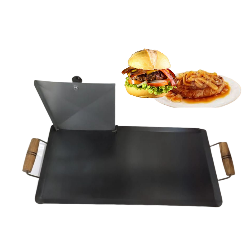 CHAPA 60x30 cm Bifeteira C/ PRENSA para uso em Fogões