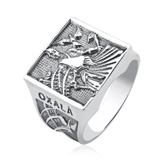 Anel Orixá de Prata 925 Oxalá Envelhecida em Oferta na Shopee