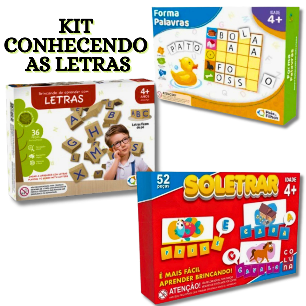 Kit Conhecendo as Letras e Sílabas Alfabetização Jogos Educativos ...