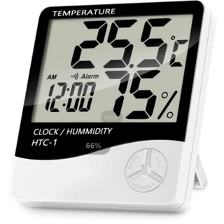 Termo Higrometro Medidor Temperatura Umidade Digital Relógio com pilha