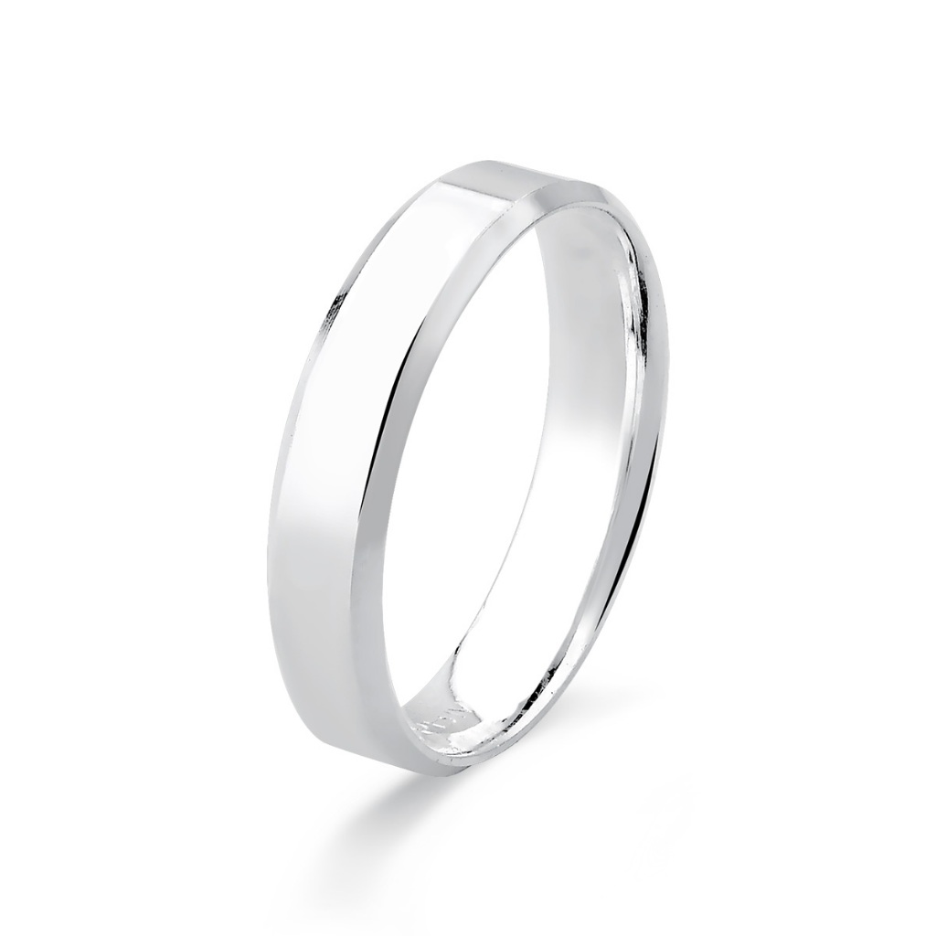 Aliança de Namoro Quadrada em Prata 925 4mm