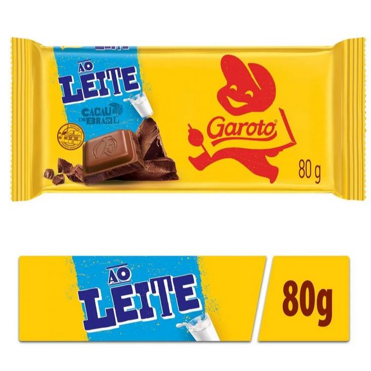 Tablete Garoto Chocolate Ao Leite 80gr | Shopee Brasil