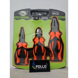 Kit Jogo Alicates Universal Corte E Bico Profissional 3 Peças
