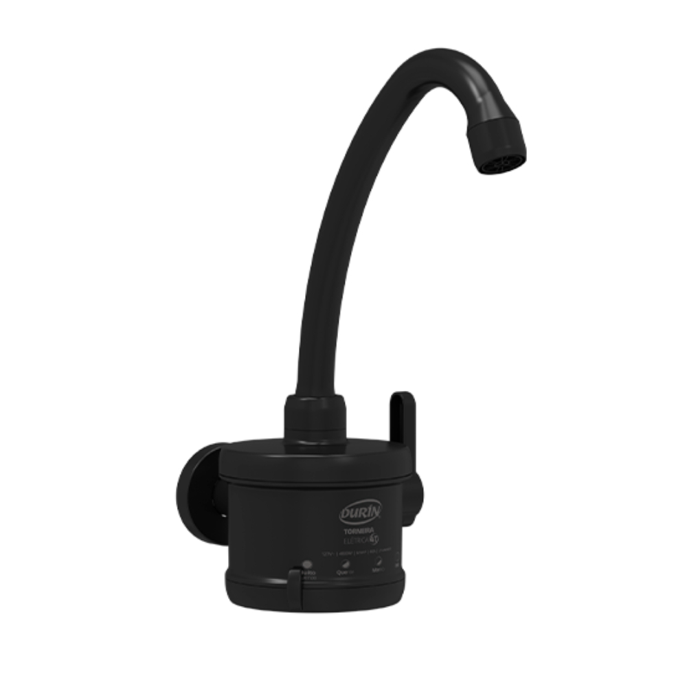 Torneira Elétrica Para Cozinha Bica Alta 4 Temperaturas 4800W/127V Preto Durín