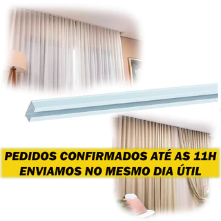 Trilho Suisso Simples Max Guia Cortina Teto Cortineiro 1m