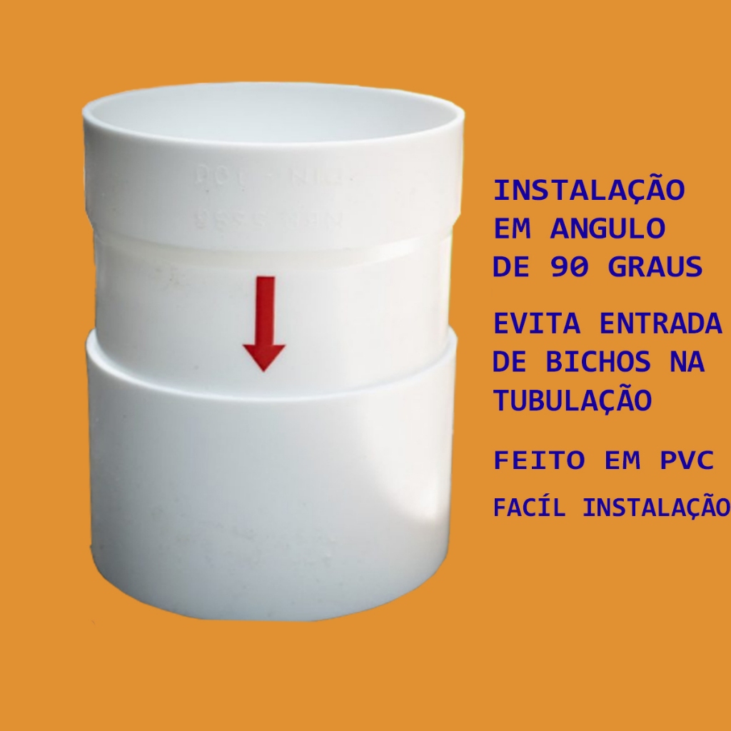 Luva Valvula De Retenção Esgoto P Tubo 100mm Anti Rato Evita Mal Cheiro