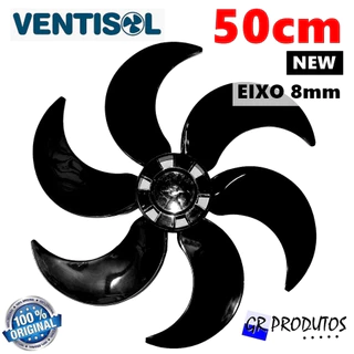Hélice Ventilador Ventisol 50 cm 6 pás Preto Original Eixo Redondo 8mm