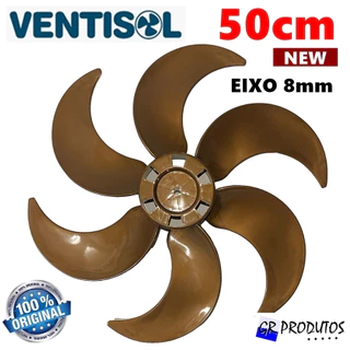 Hélice Ventilador Ventisol 50 cm 6 pás Dourado Original Eixo Redondo 8mm