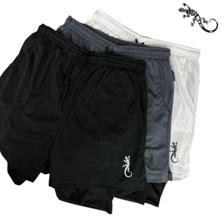 Short Academia Masculino 2 em 1 Termico Esportivo Bermuda Dry Fit Corrida com Proteção Uv