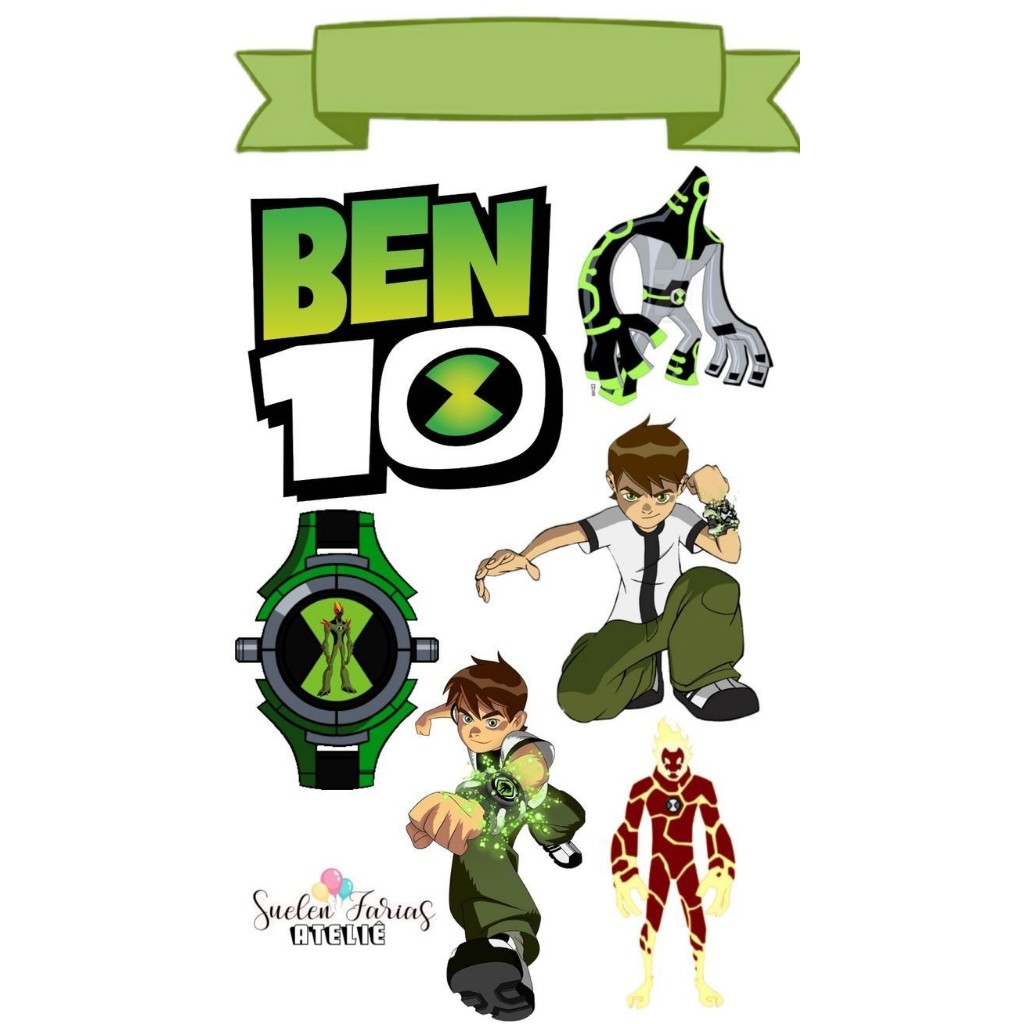 Topo de bolo BEN 10 personalizado com nome pronto para uso | Shopee Brasil