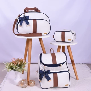 Kit Bolsa Maternidade Menina Menino Luxo Noah - 03 Peças