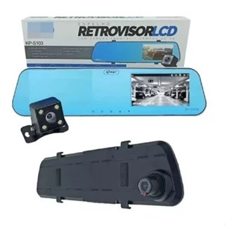 Espelho Retrovisor Câmera De Ré + Frontal C/ Gravação e Espelho Retrovisor Lcd
