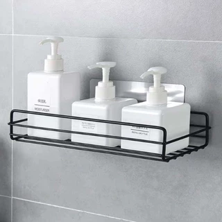 Prateleira de banheiro RETANGULAR, Porta shampoo, Porta tempero, suporte adesivo para parede, para cozinha e banheiro