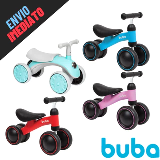 Bicicleta Equilíbrio Sem Pedal Infantil 4 Rodas Bebê - Buba