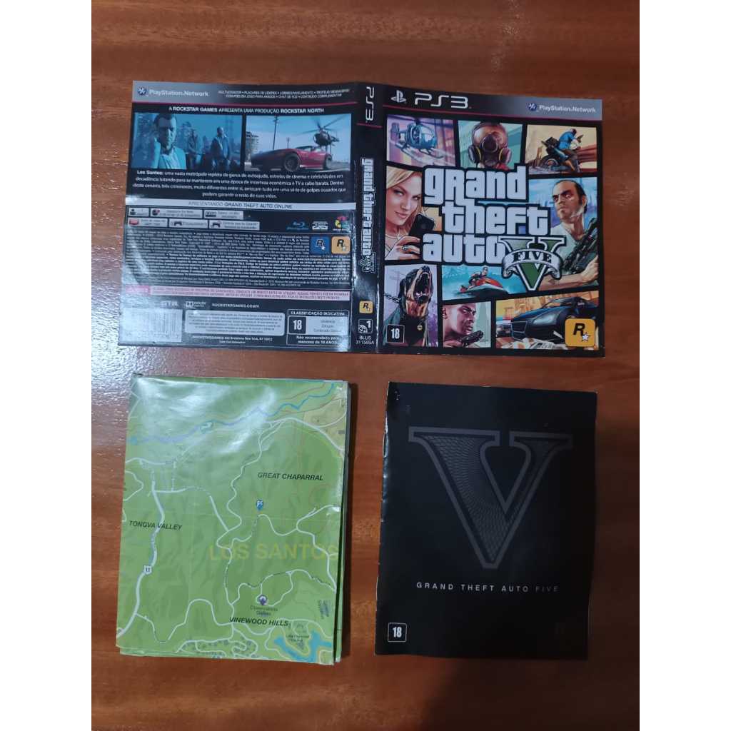 Kit - Capa + Manual + Mapa - GTA 5 (ORIGINAIS)