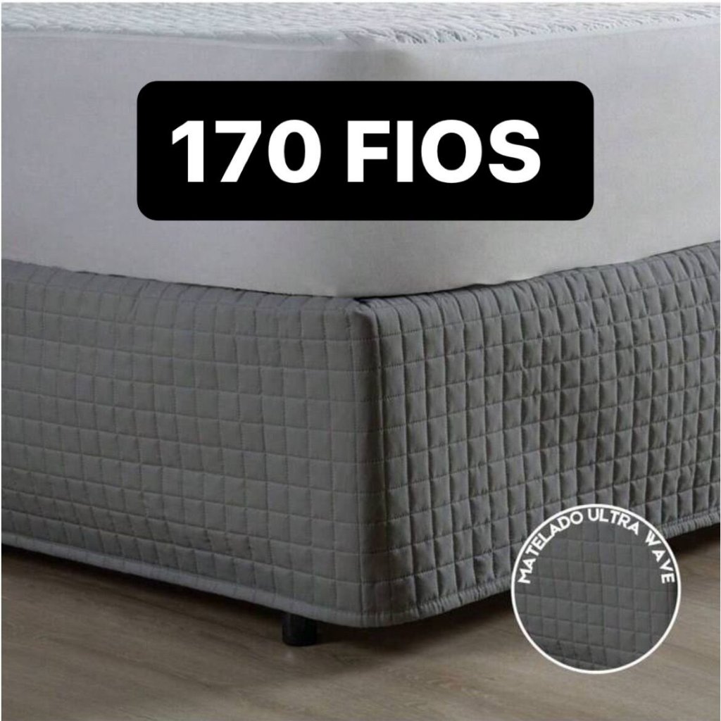Saia para cama Box Matelada Ultra SONIC Todos Tamanhos Protetor 170 Fios Várias Cores Luxo Solteiro, Casal Padrão, Queen e King